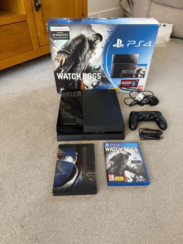 Sony PlayStation 4 Console (500GB) Watch Dogs Bundle Edition.