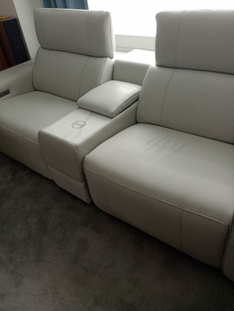 DFS leather, two seater, immersive sound recliner. 