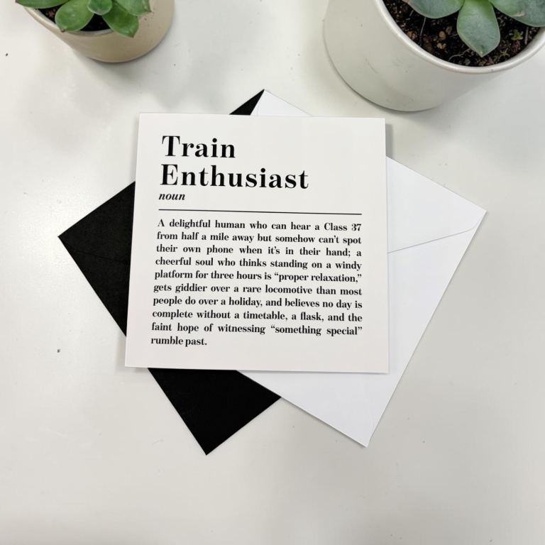 Train Enthusiast Definition Greeting Card | Birthday Card |