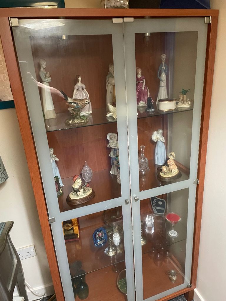 Glass cabinet with shelves