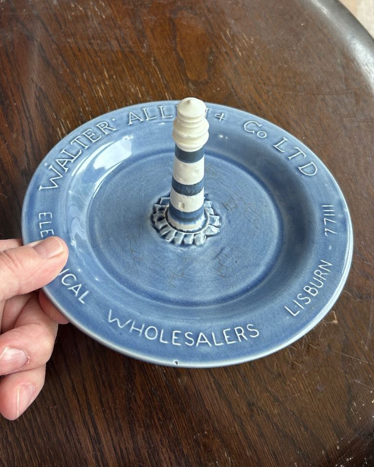 Vintage Walter Allen & Co Lisburn Ceramic Lighthouse Ring Holder Dish
