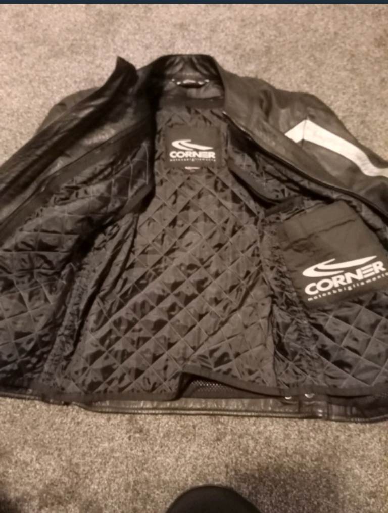 Leather jacket motorcycle CE armour 