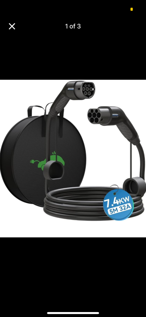 Khons EV Car Charging Cable Type 2 to Type 2 7kw 32amp 5m Brand New