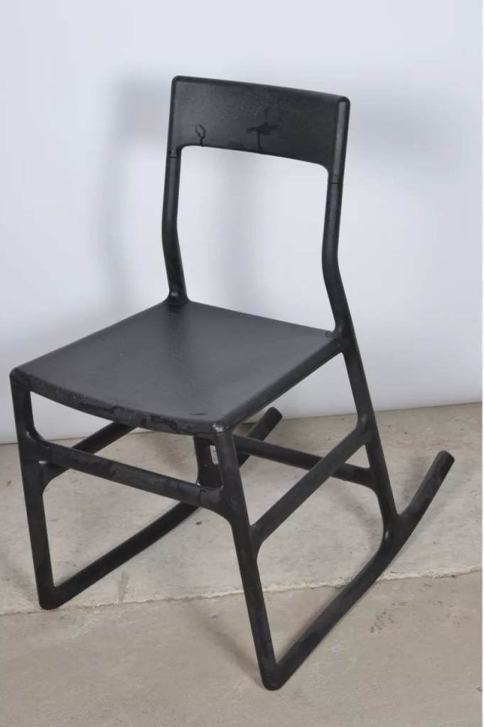 £7 each - we have 6. Black plastic ELLAN Rocking dining chairs  or bedroom chair by Chris Martin 