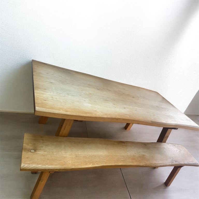 Next solid oak table and bench seat 