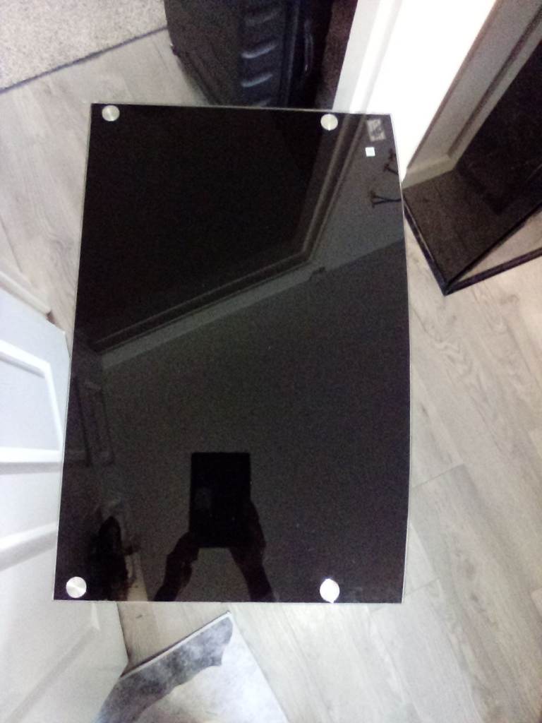 Used compact Black Glass Desk 