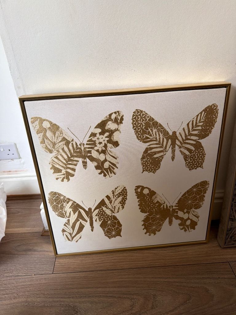 Lovely Gold Butterfly Wall Art – Ready to Hang