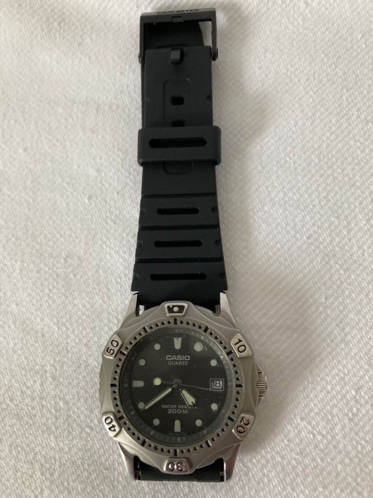 Vintage Casio MD 753  DM Dive Watch with New Replacement Band and Battery