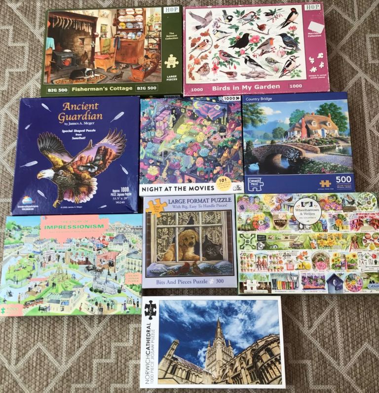 Nine jigsaws - all complete - £1 & £2