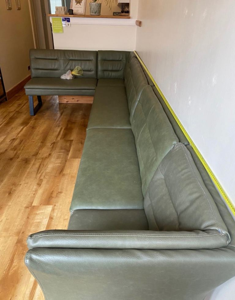Booth seating Sage green 