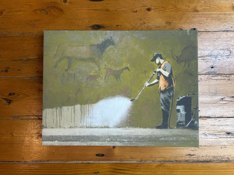 Banksy Framed Canvas Print 