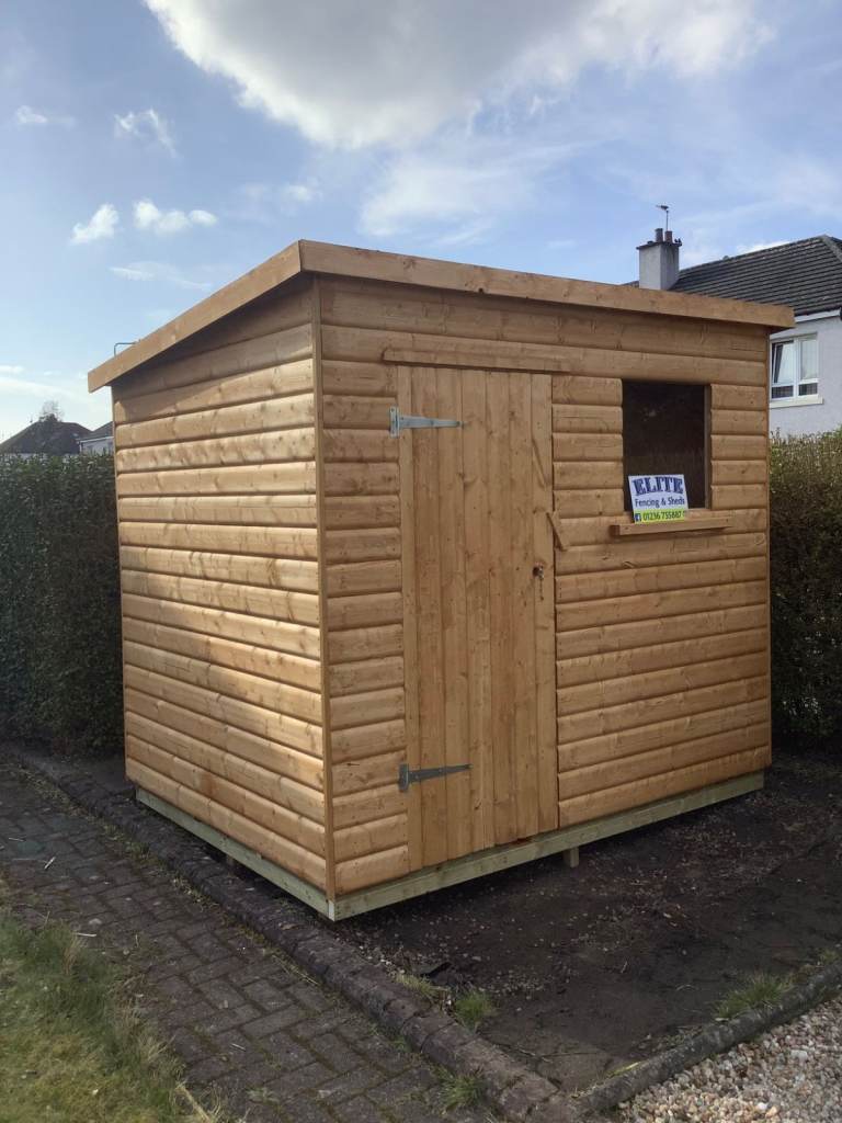 8X6 Pent 20mm Log effect 