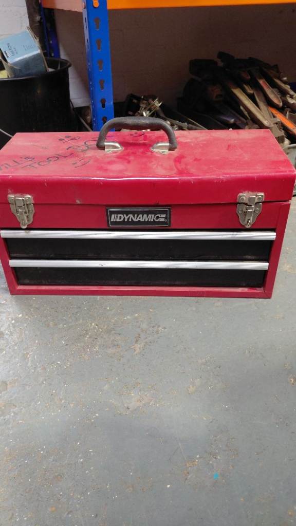 Various Red Metal Tool Boxes