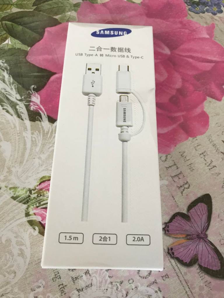 Wholesale Bundle: Samsung 2-in-1 Fast Charge Cable 1.5M - Type-C + Micro USB - Brand New