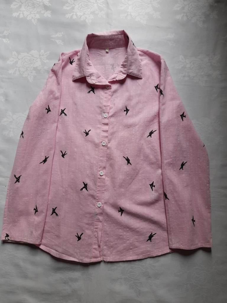 Ladies Pink Loose Blouse. Size S