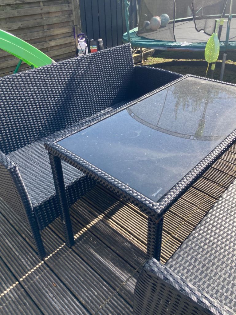 GARDEN TABLE and TWO SOFAS for sale