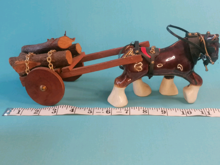 Vintage Ceramic draft Horse With Cart