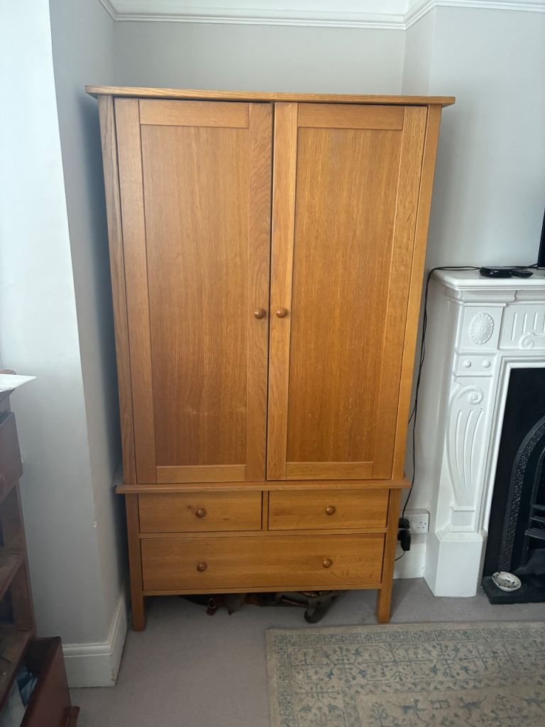 Solid Wooden Children’s Wardrobe with Drawers – Good Condition