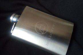Small Metal Hip Flask with Etched Design