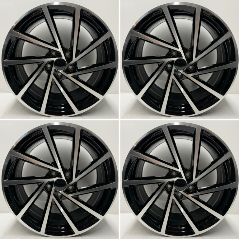 VW Golf Spielberg 19” Style Alloy Wheel Set Black Diamond Cut Caddy A3 Leon MK7