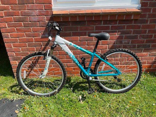 Mountain Bike – Teal/White, Good Condition