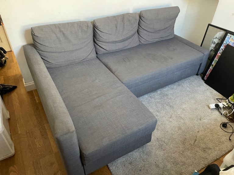 FREE DELIVERY 🥰🚚🥰 IKEA GREY FRIHETEN FABRIC CORNER SOFA BED WITH STORAGE GOOD CONDITION 