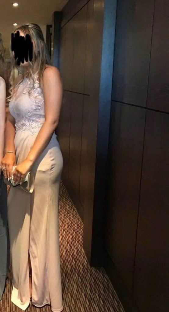 Size 10 prom/bridesmaid dress pink/nude 