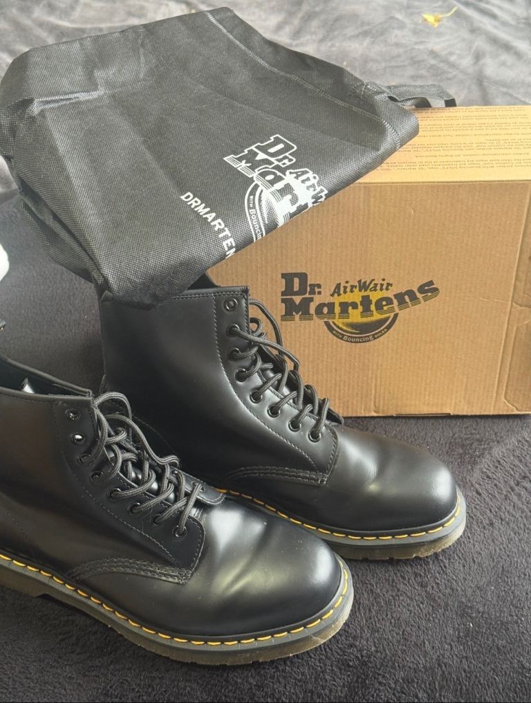 Dr. Martens Black Leather Boots SIZE 9 UK