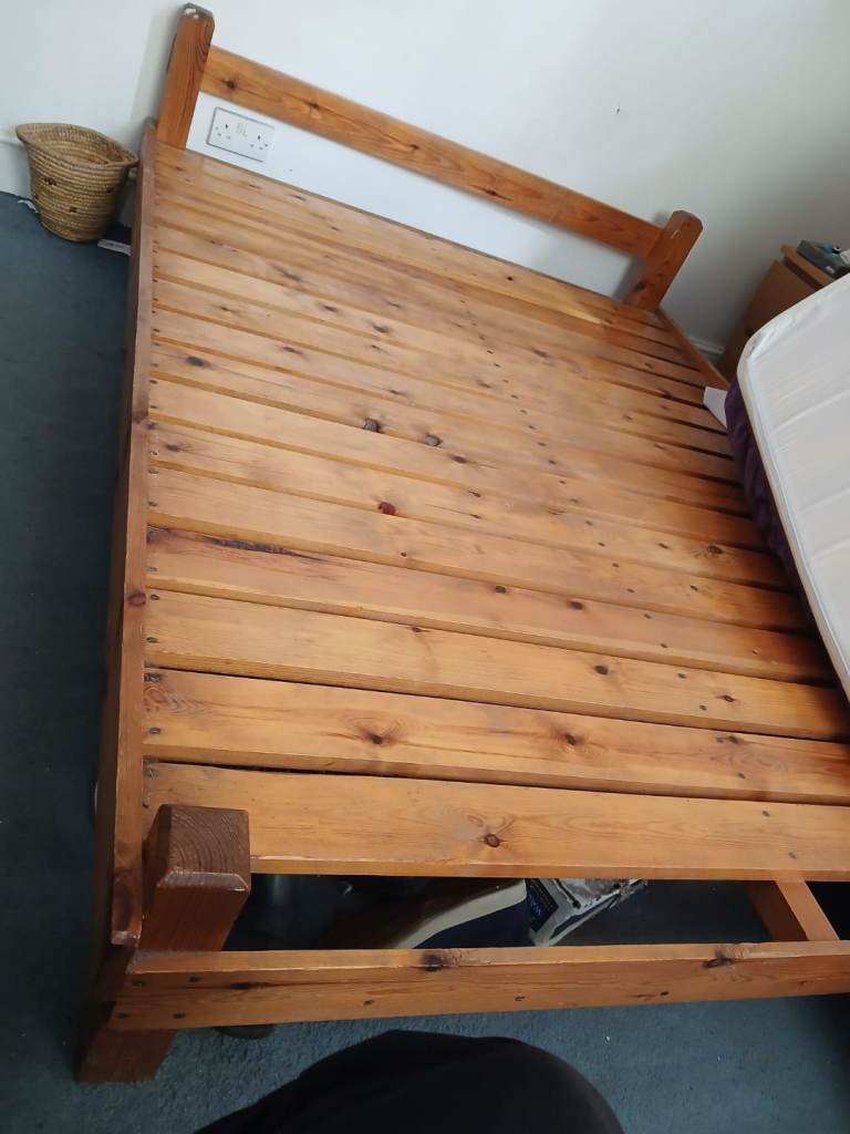 Pine double bed frame 
