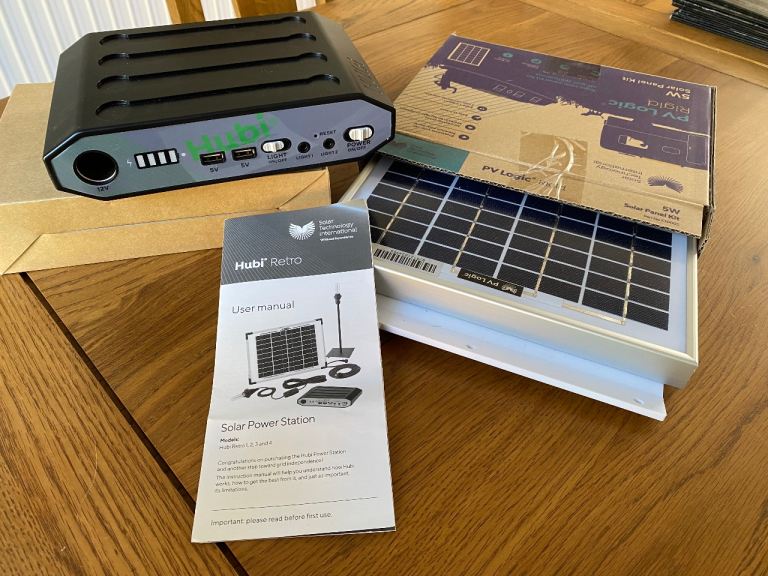 Hubi solar power station for Log Cabin/Shed