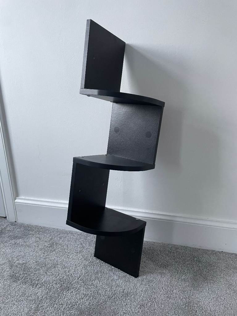 Black Wall Mounted Corner Shelf