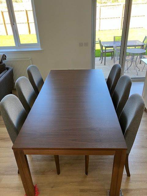 Skovby #24 Danish Extending Walnut Dining Table & 14 chairs 2m-3.56m Seats 6-14