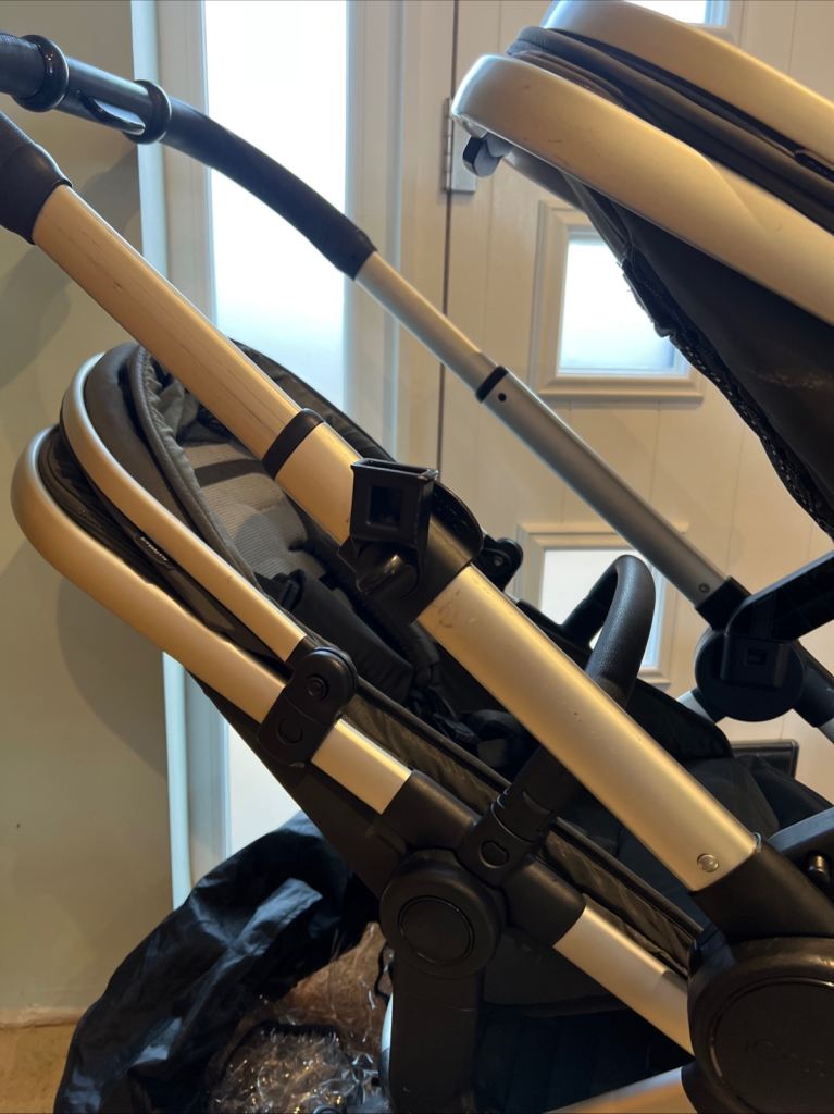 Icandy peach double pram twin seats, carry cot, car seat adapters, rain covers, foot muffs