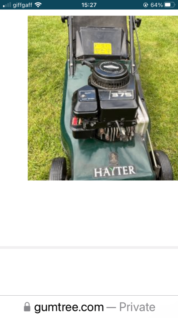 Hayter  petrol lawnmower 