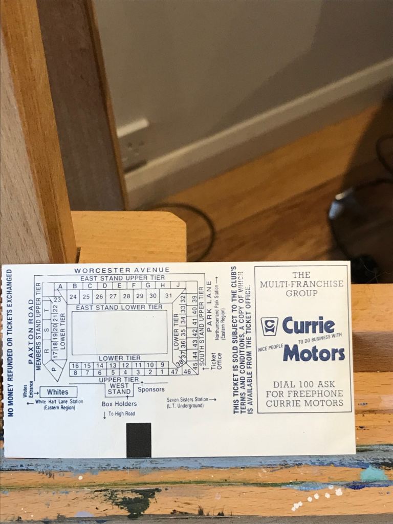 Vintage 1994 Tottenham Hotspur v Manchester United Match Ticket Stubs ...