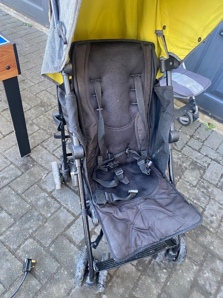 Baby Pushchair Stroller - Black and Yellow
