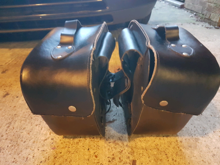 Original Triumph leather saddle bags 