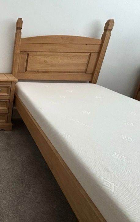 solid pine single bed , can deliver
