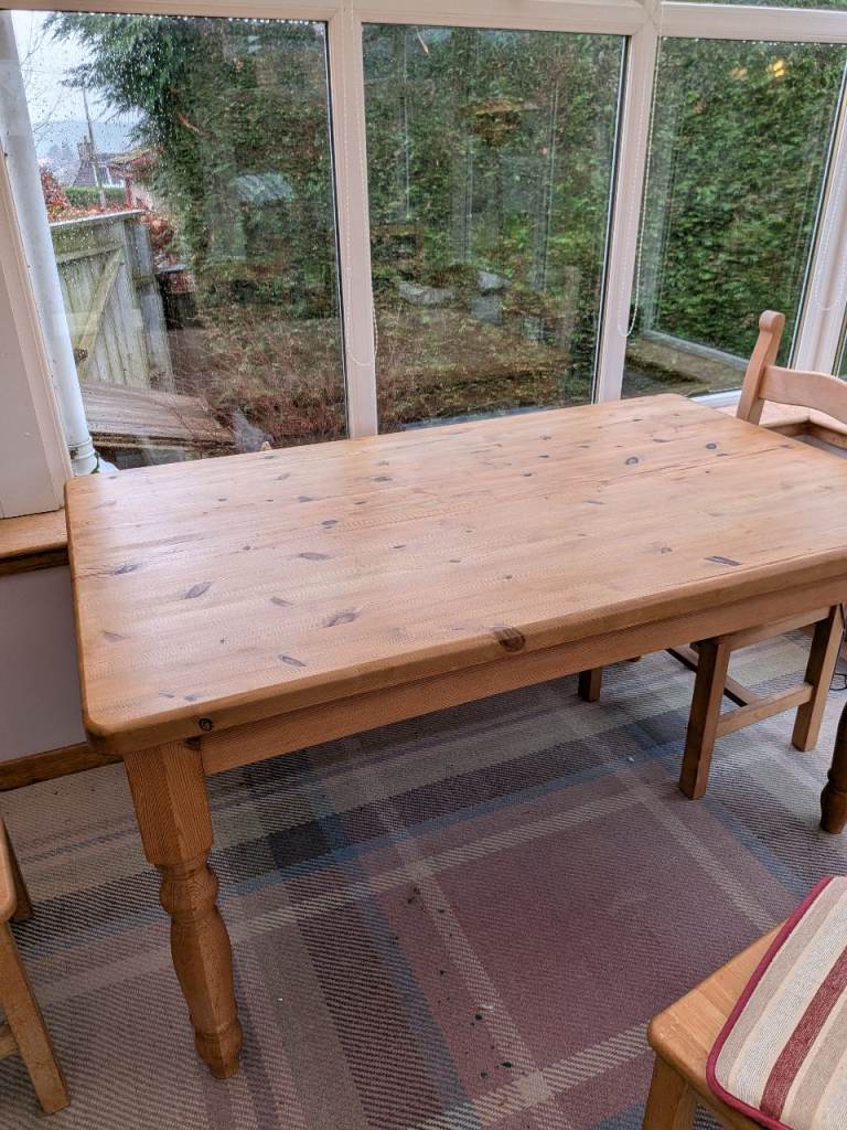 Solid pine dining table