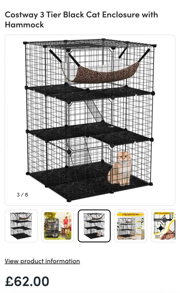 3 tier large cat cage