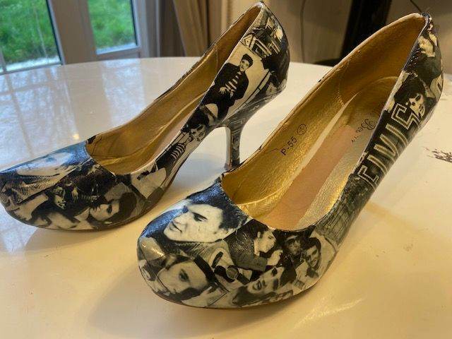V.V.RARE: Elvis Jailhouse Rock Ladies High Heel Shoes *NR AS NEW*