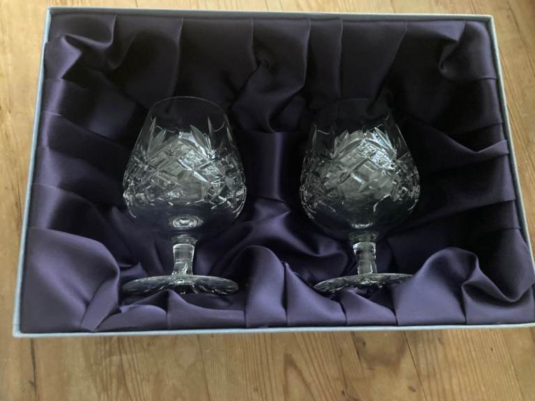 2 Edinburgh crystal brandy glasses