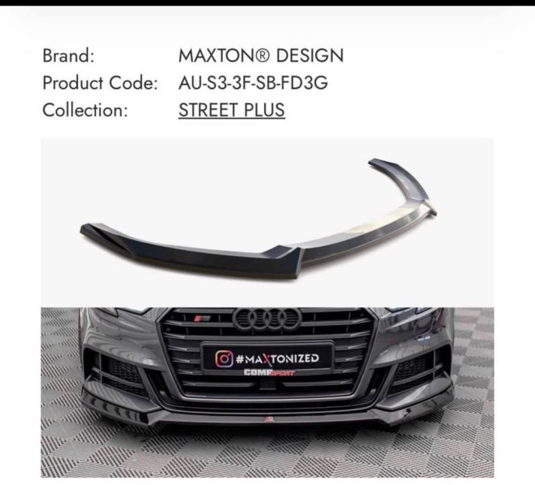 Genuine maxton design Audi s3 facelift front splitter