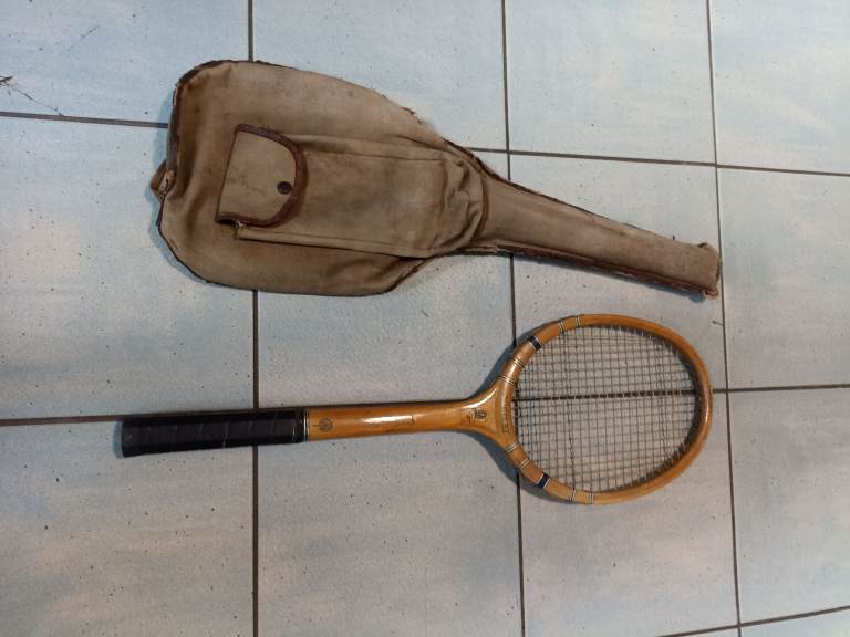 vintage wooden tennis racket