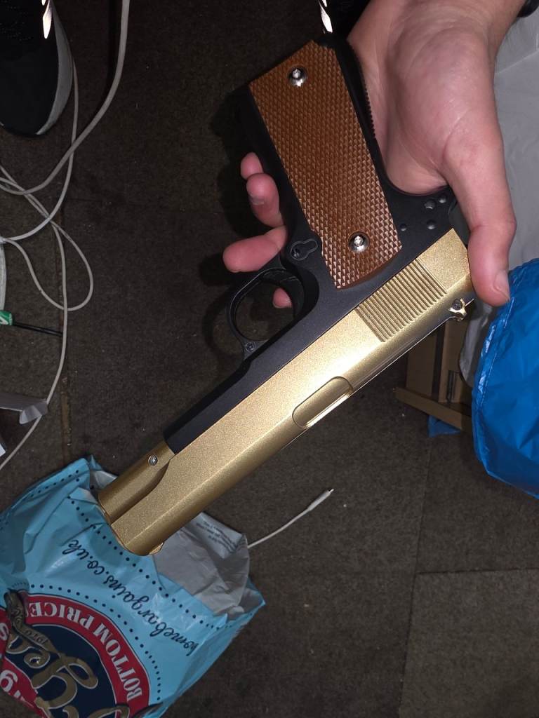 Gold and Black Toy Pistol – Good Condition