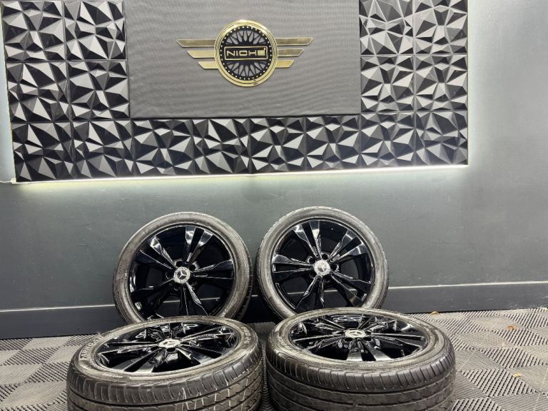 18” inch genuine mercedes amg alloys wheels commercial 5x112 black vito viano a c class 