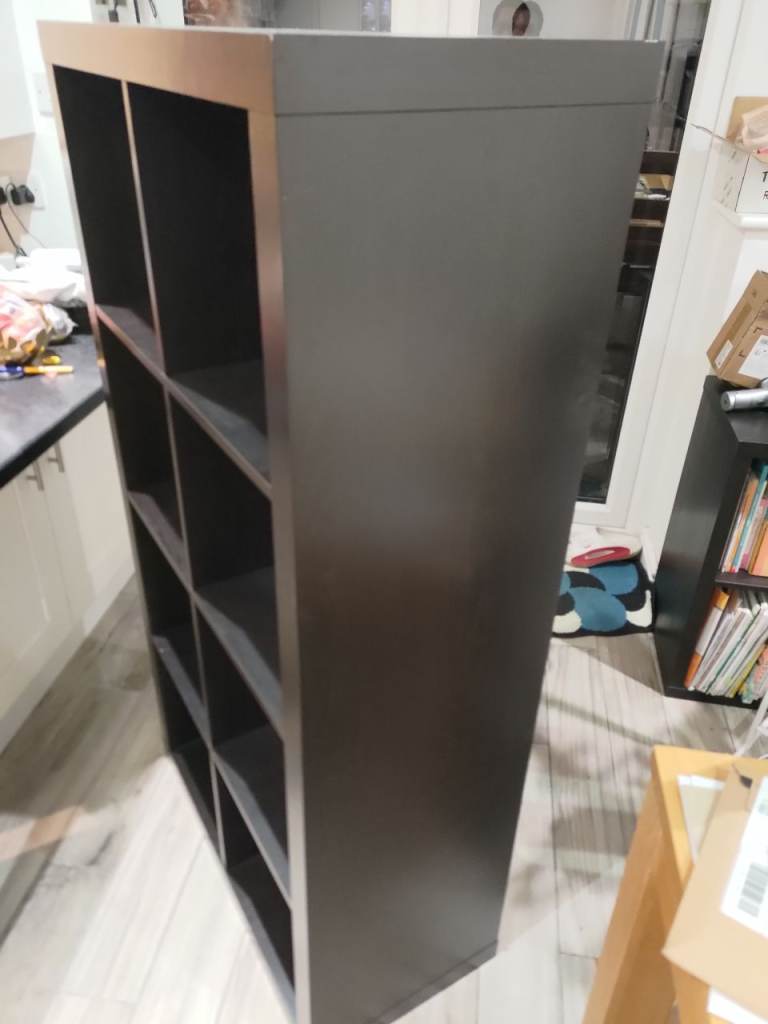 Ikea Kallax Expedit 4x2 (8 cubes) shelving unit (black brown)