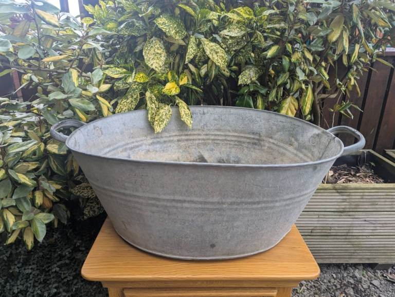 Vintage galvanised bath