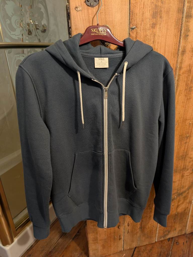 M&S Cotton Rich (Pure Cotton) - Relaxed Zip Through Hoodie - Small - never used