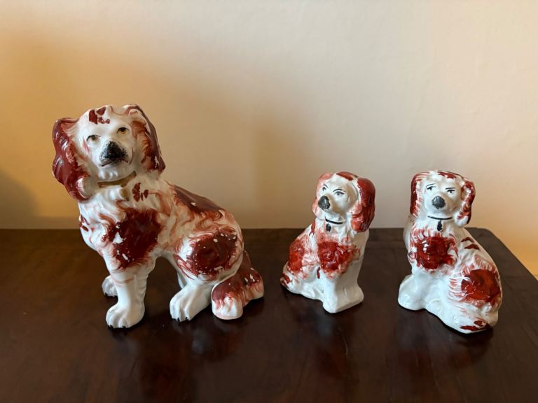 3 King Charles spaniel figurines